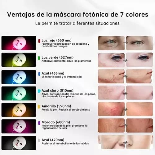 Mascara Led Facial (7 Colores de terapia)
